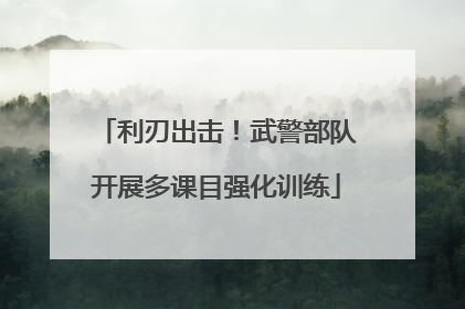 利刃出击！武警部队开展多课目强化训练