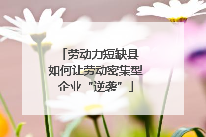 劳动力短缺县 如何让劳动密集型企业“逆袭”