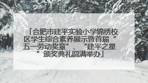 合肥市建平实验小学锦绣校区学生综合素养展示暨首届“五一劳动奖章”、“建平之星”颁奖典礼圆满举办