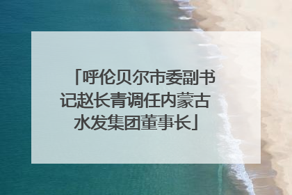 呼伦贝尔市委副书记赵长青调任内蒙古水发集团董事长