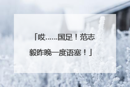 哎……国足！范志毅昨晚一度语塞！