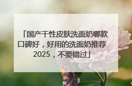 国产干性皮肤洗面奶哪款口碑好，好用的洗面奶推荐2025，不要错过