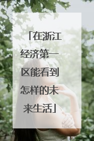 在浙江经济第一区能看到怎样的未来生活