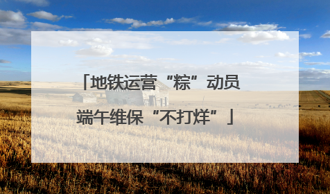 地铁运营“粽”动员 端午维保“不打烊”