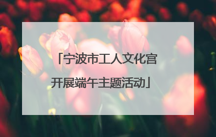 宁波市工人文化宫开展端午主题活动
