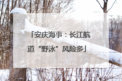 安庆海事：长江航道“野泳”风险多