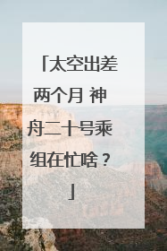 太空出差两个月 神舟二十号乘组在忙啥？