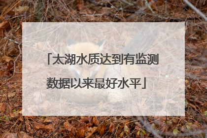 太湖水质达到有监测数据以来最好水平