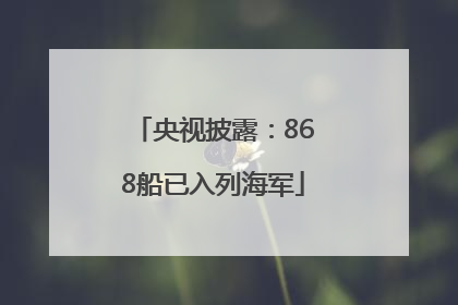 央视披露：868船已入列海军