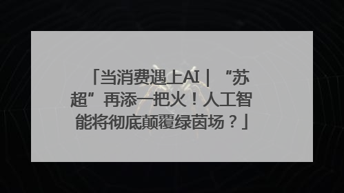 当消费遇上AI｜“苏超”再添一把火！人工智能将彻底颠覆绿茵场？