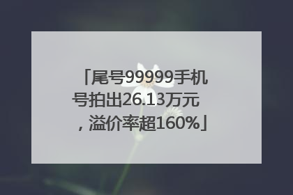 尾号99999手机号拍出26.13万元，溢价率超160%