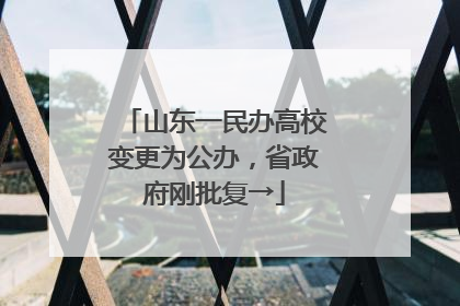 山东一民办高校变更为公办，省政府刚批复→