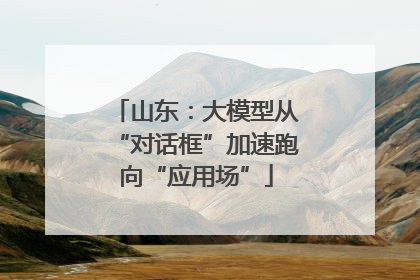 山东：大模型从“对话框”加速跑向“应用场”