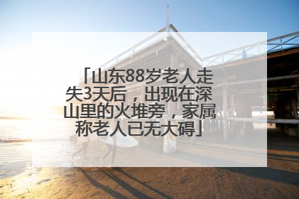 山东88岁老人走失3天后，出现在深山里的火堆旁，家属称老人已无大碍