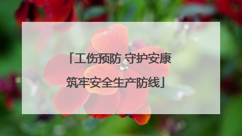工伤预防 守护安康 筑牢安全生产防线