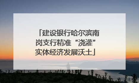 建设银行哈尔滨南岗支行精准“浇灌”实体经济发展沃土