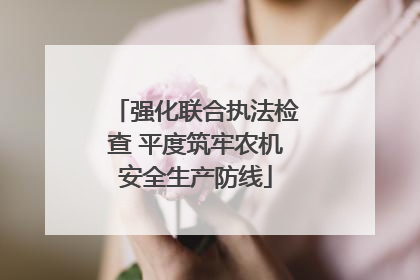 强化联合执法检查 平度筑牢农机安全生产防线