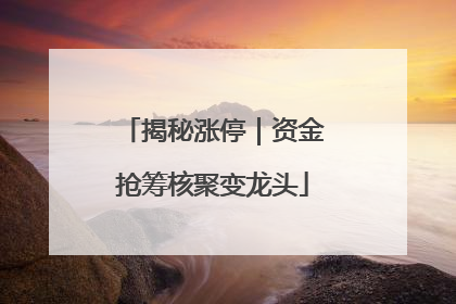 揭秘涨停｜资金抢筹核聚变龙头
