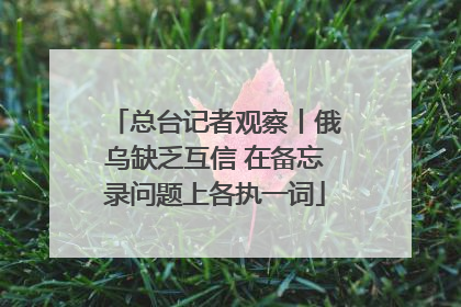 总台记者观察丨俄乌缺乏互信 在备忘录问题上各执一词