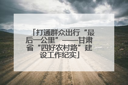 打通群众出行“最后一公里”——甘肃省“四好农村路”建设工作纪实
