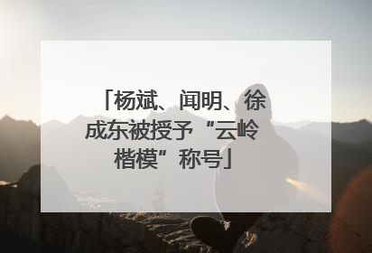 杨斌、闻明、徐成东被授予“云岭楷模”称号