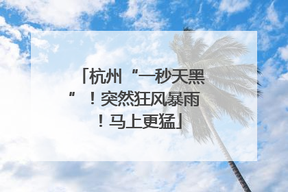 杭州“一秒天黑”！突然狂风暴雨！马上更猛