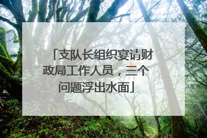 支队长组织宴请财政局工作人员，三个问题浮出水面