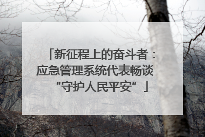 新征程上的奋斗者：应急管理系统代表畅谈“守护人民平安”