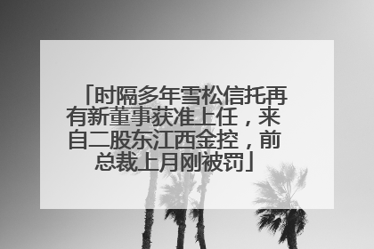 时隔多年雪松信托再有新董事获准上任，来自二股东江西金控，前总裁上月刚被罚