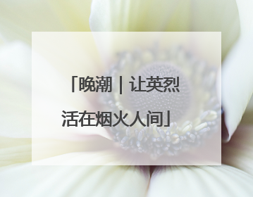 晚潮｜让英烈活在烟火人间