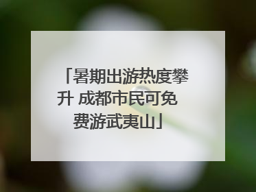 暑期出游热度攀升 成都市民可免费游武夷山