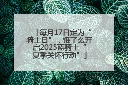 每月17日定为“骑士日”，饿了么开启2025蓝骑士“夏季关怀行动”