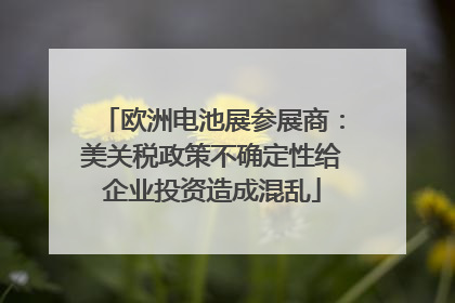 欧洲电池展参展商：美关税政策不确定性给企业投资造成混乱