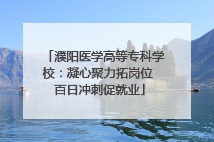 濮阳医学高等专科学校：凝心聚力拓岗位 百日冲刺促就业