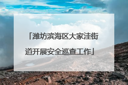潍坊滨海区大家洼街道开展安全巡查工作