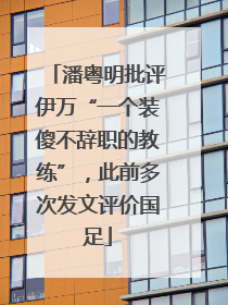 潘粤明批评伊万“一个装傻不辞职的教练”，此前多次发文评价国足