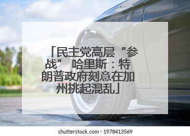 民主党高层“参战” 哈里斯：特朗普政府刻意在加州挑起混乱