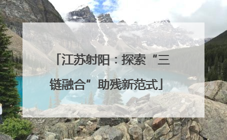 江苏射阳：探索“三链融合”助残新范式