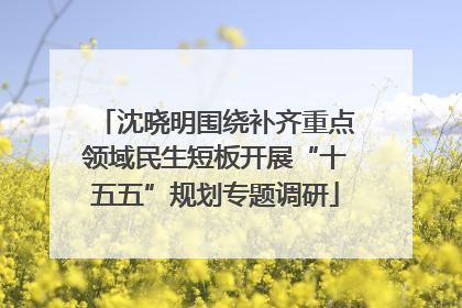沈晓明围绕补齐重点领域民生短板开展“十五五”规划专题调研