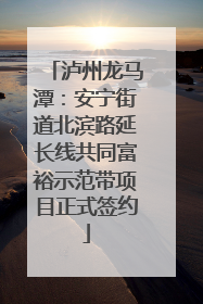 泸州龙马潭：安宁街道北滨路延长线共同富裕示范带项目正式签约
