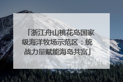 浙江舟山桃花岛国家级海洋牧场示范区：统战力量赋能海岛共富