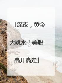 深夜，黄金大跳水！美股高开高走