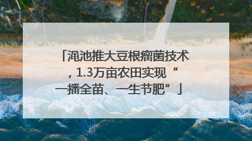 渑池推大豆根瘤菌技术，1.3万亩农田实现“一播全苗、一生节肥”