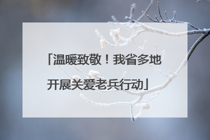 温暖致敬！我省多地开展关爱老兵行动