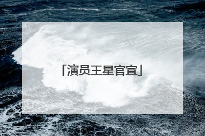 演员王星官宣