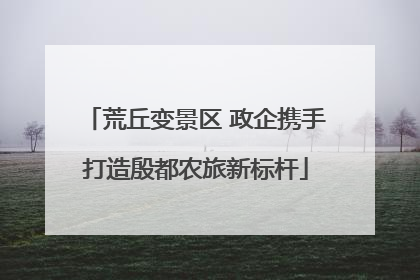 荒丘变景区 政企携手打造殷都农旅新标杆