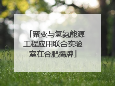 聚变与氢氨能源工程应用联合实验室在合肥揭牌