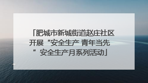 肥城市新城街道赵庄社区开展“安全生产 青年当先”安全生产月系列活动