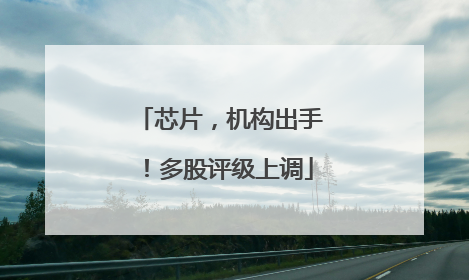 芯片，机构出手！多股评级上调