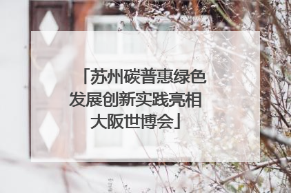 苏州碳普惠绿色发展创新实践亮相大阪世博会